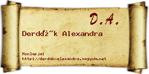 Derdák Alexandra névjegykártya